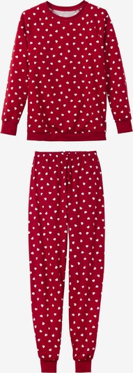 CALIDA Pižama | rdeča / bela barva, Prikaz izdelka