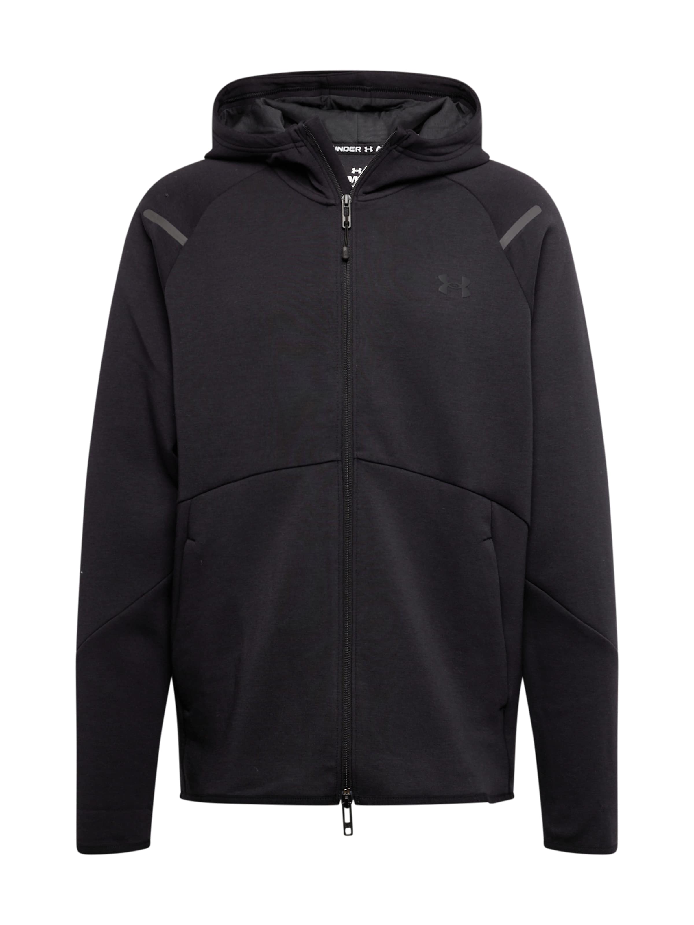 UNDER ARMOUR Sportsweatjacke 'Unstoppable' in Schwarz: Vorderseite
