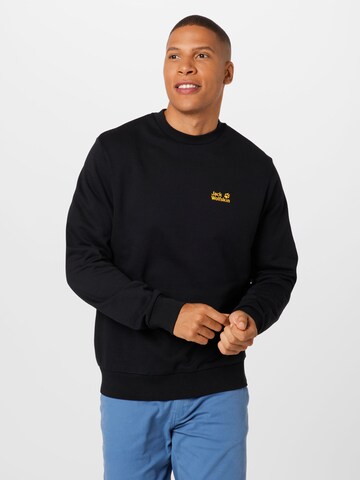 JACK WOLFSKIN Athletic Sweatshirt in Black: front