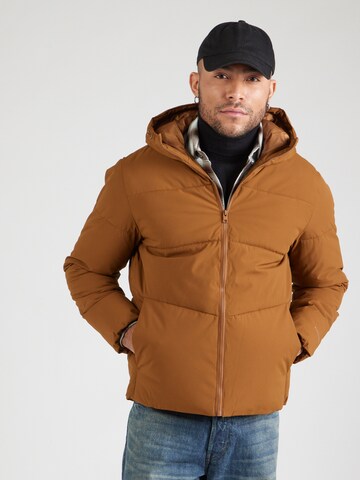JACK & JONES Winter jacket 'JJGLOBAL' in Brown: front