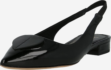 melns Kate Spade Vaļējas augstpapēžu kurpes 'Lover Patent Slingback Flats': no priekšpuses