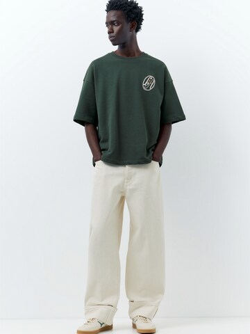 Pull&Bear Tričko 'LOS ANGELES' - Zelená