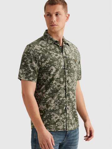 PME Legend Regular fit Overhemd 'Shirt in jersey piqué with allover print' in Groen