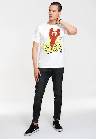 LOGOSHIRT Shirt 'Human Torch' in Wit