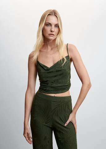 MANGO Wide Leg Hose 'Janine' in Grün