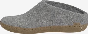 Glerups Slippers 'Ledersohle' in Grey: front