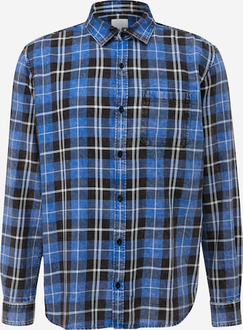 QS - Ajuste regular Camisa en azul: frente