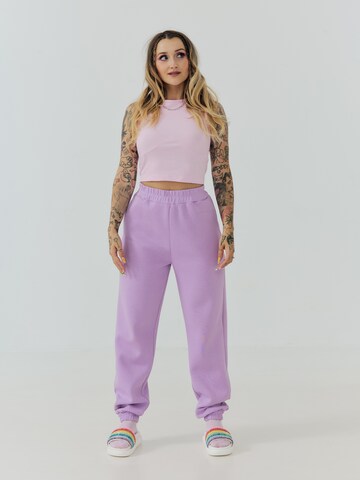 ABOUT YOU x Sharlota Tapered Pants 'Nala' in Purple