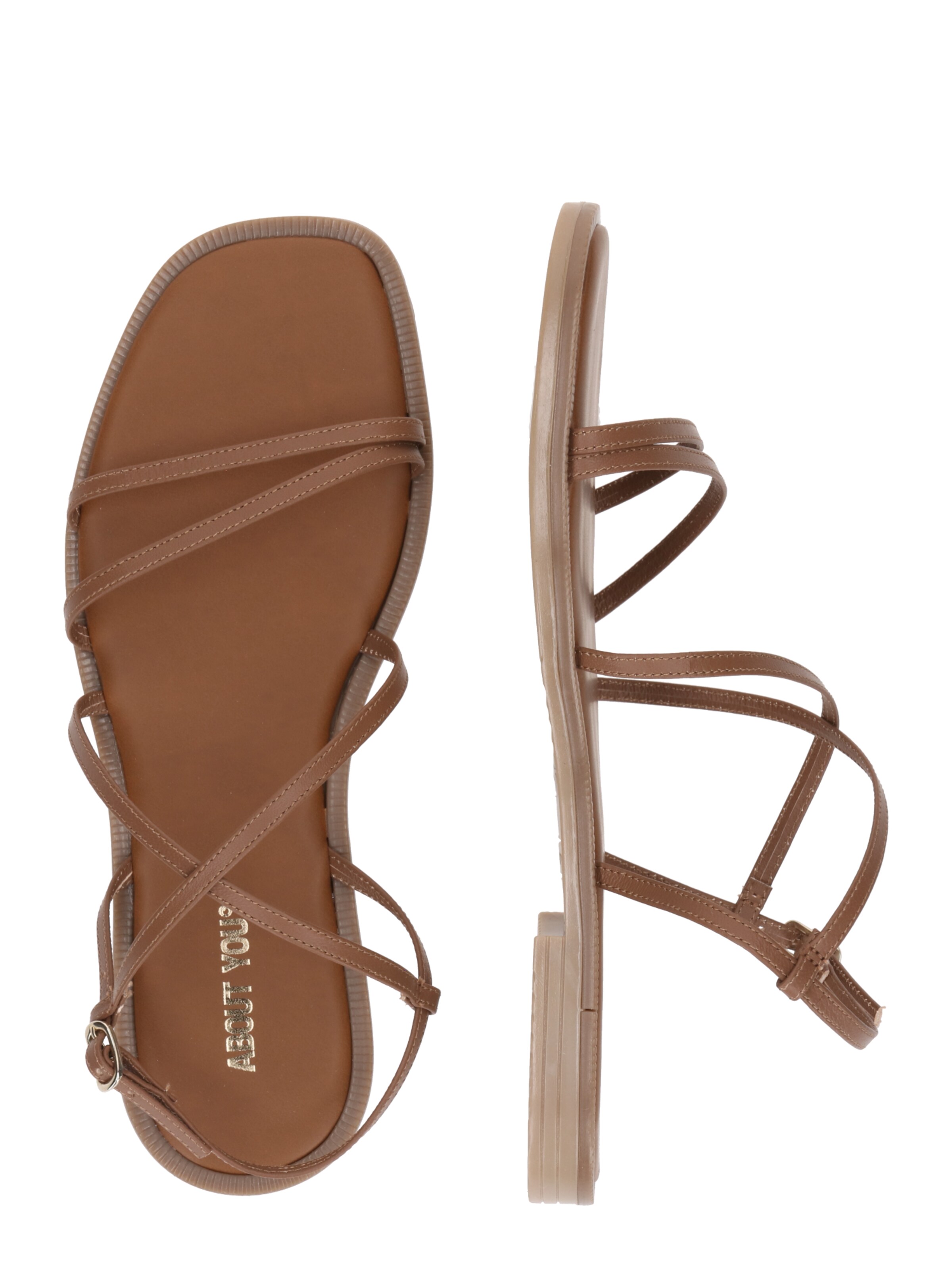 ABOUT YOU Sandały z rzemykami 'Melis' w kolorze brązowy