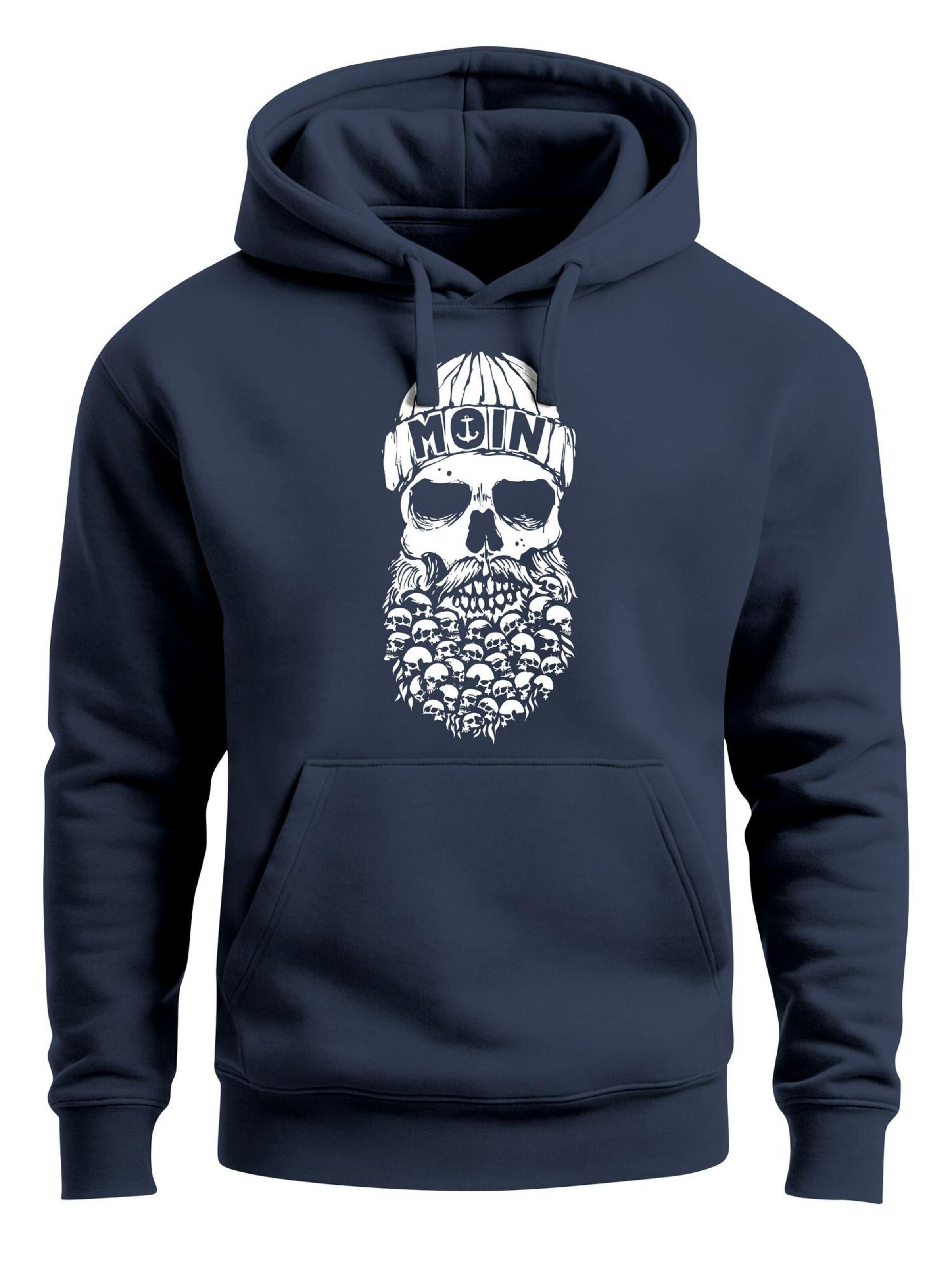 Neverless Sweatshirt 'Moin Skull' in Blue: front
