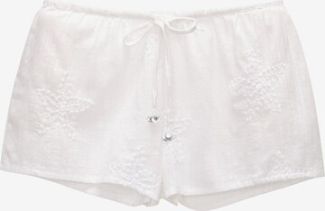 Pull&Bear Regular Pants in White: front