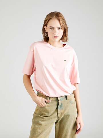 T-shirt LACOSTE en rose : devant