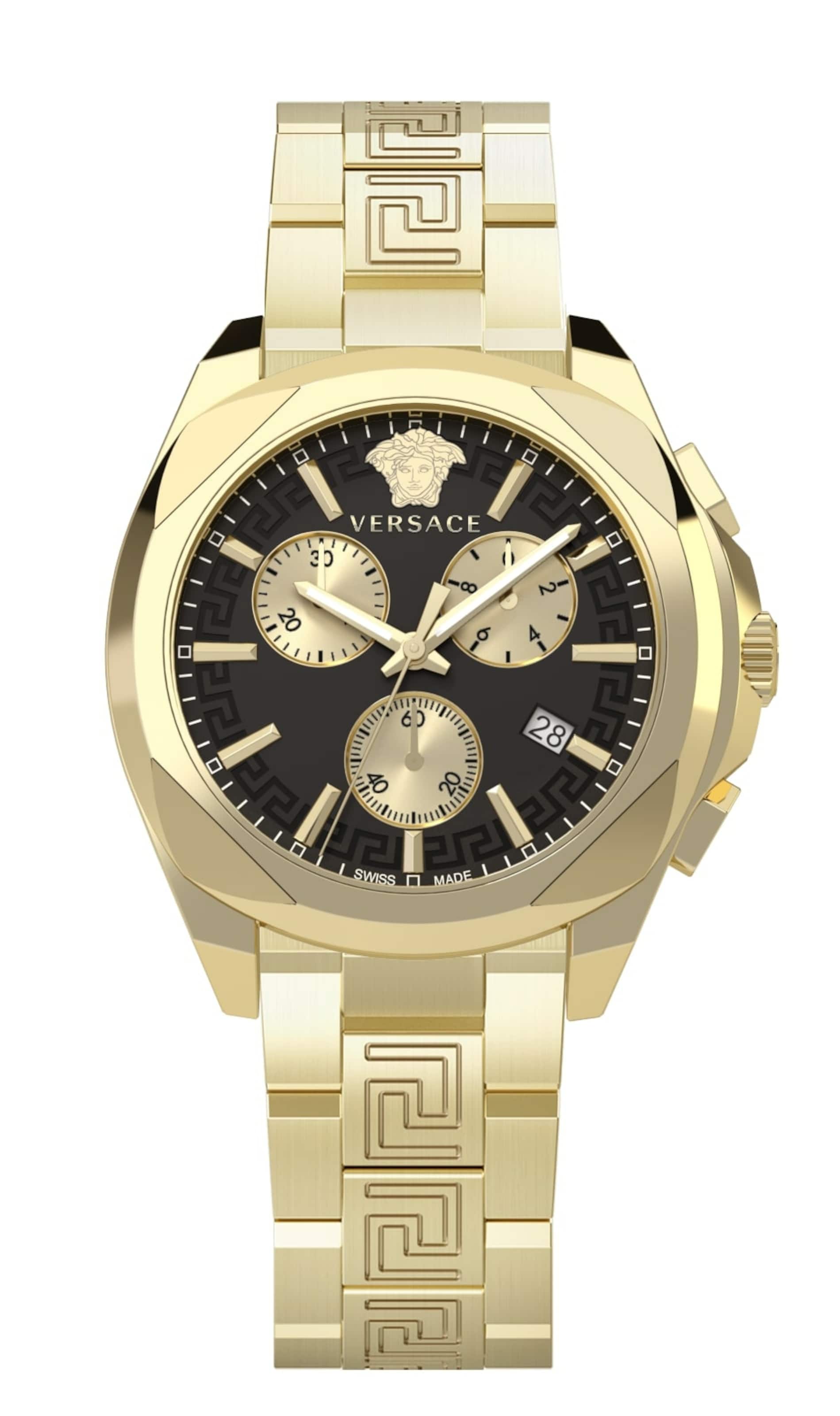 VERSACE Analoog horloge 'Chrono Lady' in de kleur Goud / Zwart, Productweergave