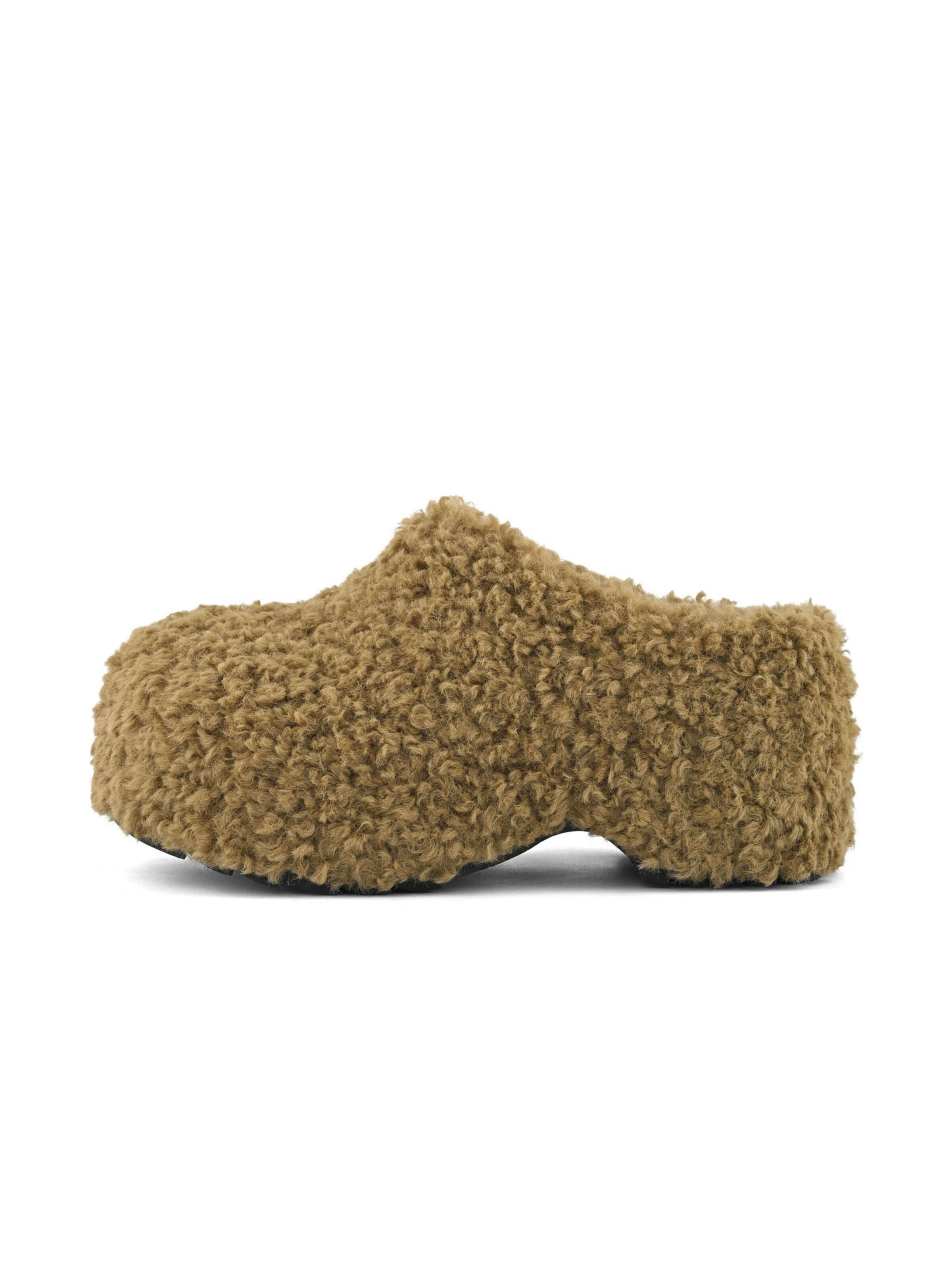 COLORS OF CALIFORNIA - Socas ' Teddy fur clog ' em castanho: lateral