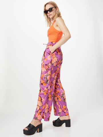 River Island Wide leg Pleat-Front Pants in Purple