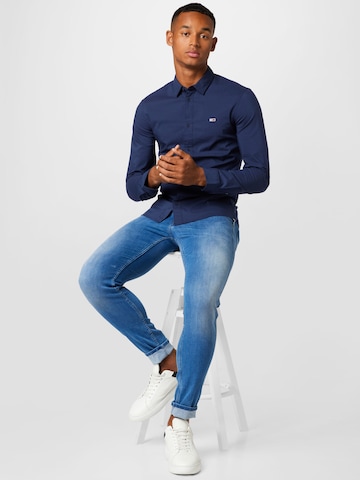 Tommy Jeans Slim fit Overhemd in Blauw