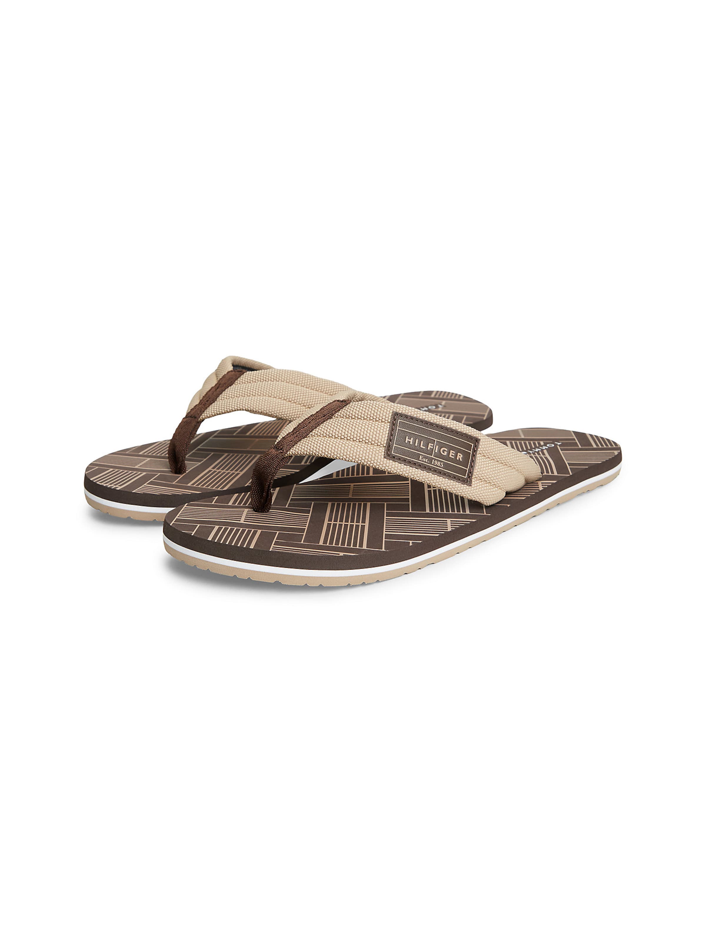 TOMMY HILFIGER T-bar sandals in Brown