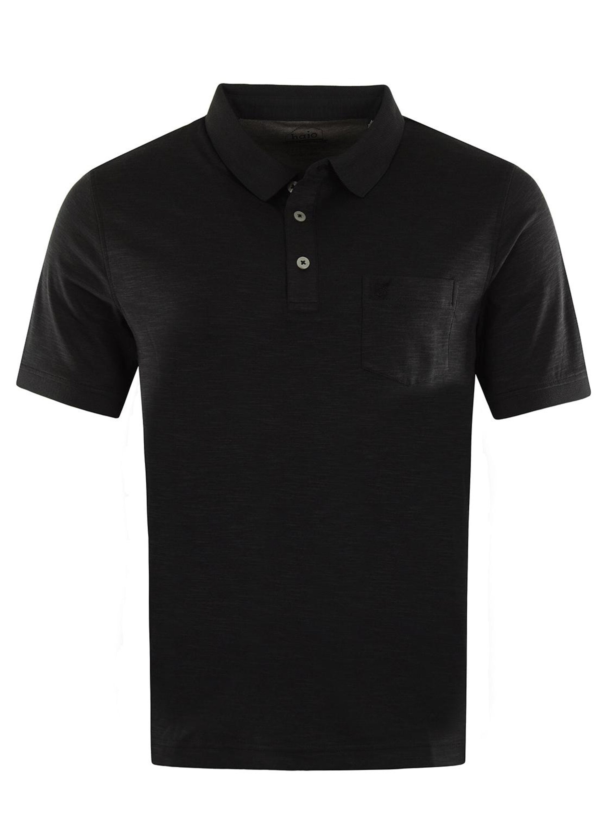 HAJO Shirt 'Soft-Knit-Poloshirt' in Black: front