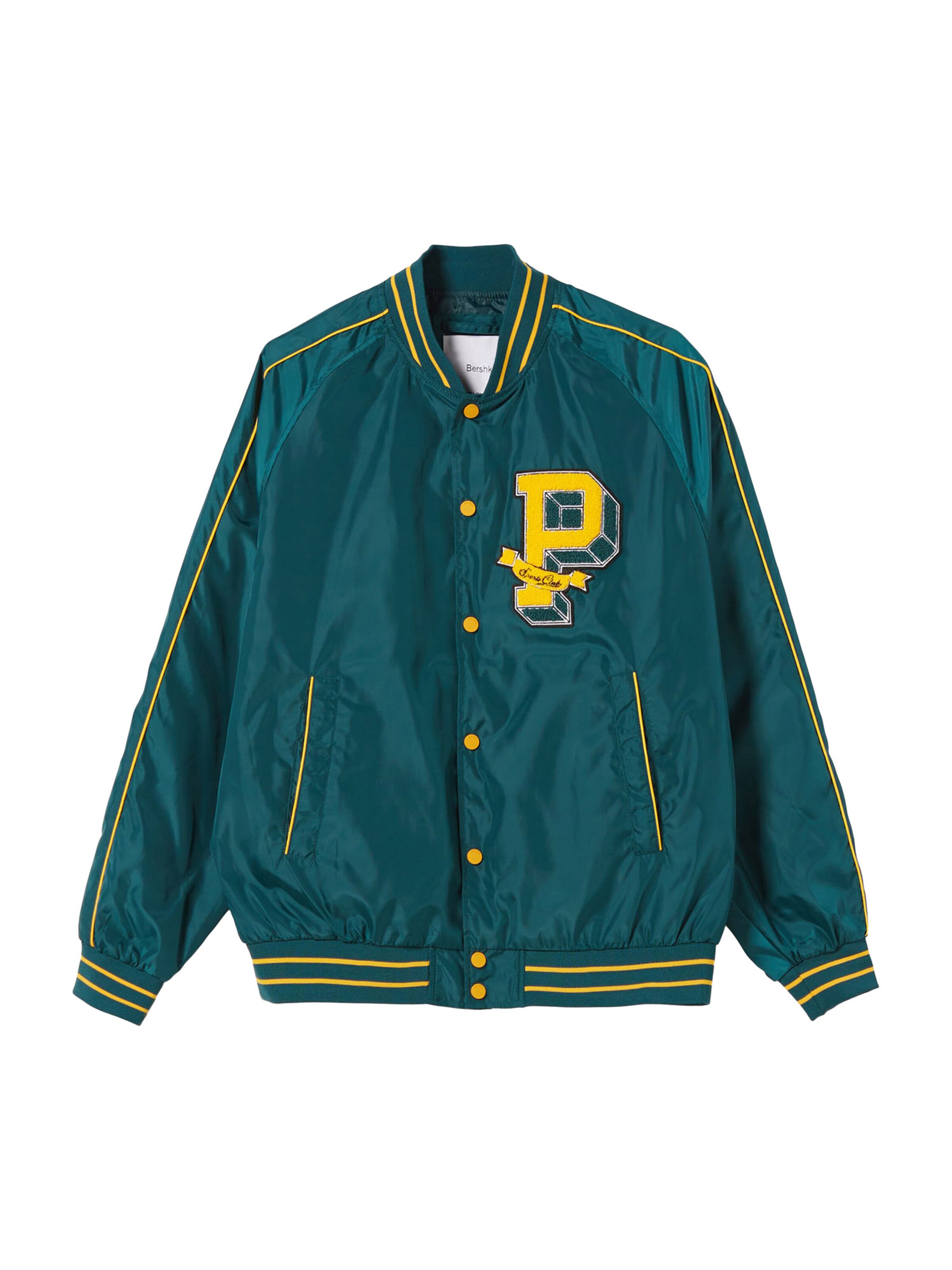 Geacă de primăvară-toamnă de la Bershka pe verde: față