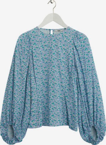 BZR Blouse 'Doha' in Blue: front