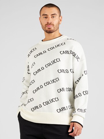 Carlo Colucci Pullover in Weiß: predná strana