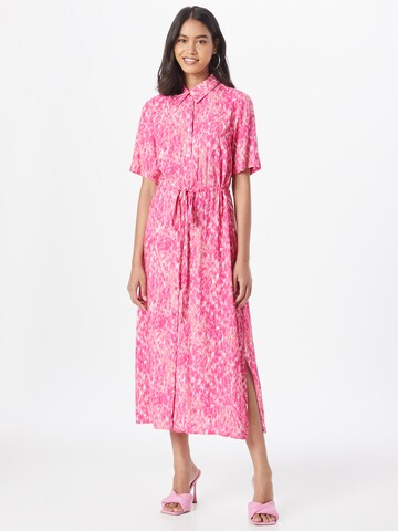 Freebird Платье-рубашка 'Suzy' в Ярко-розовый: спереди