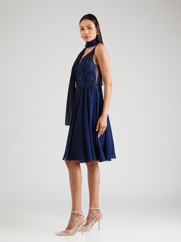mascara Cocktail Dress in Blue: front