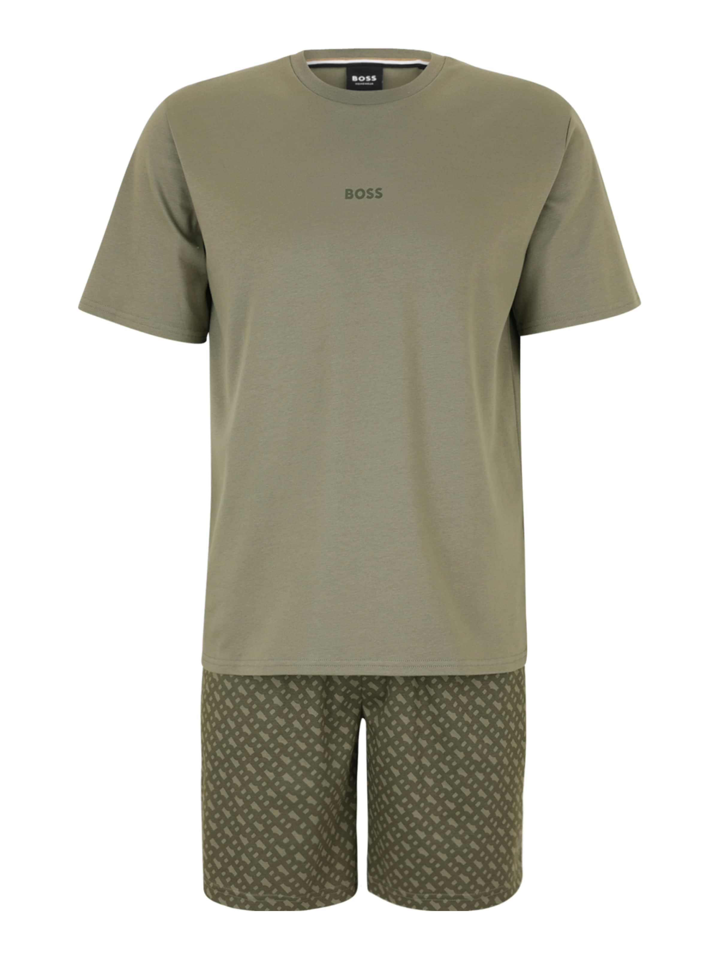 BOSS Rövid pizsama - zöld: elől