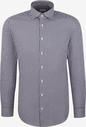 SEIDENSTICKER Slim fit Zakelijk overhemd 'SMART FLANNELS' in Blauw: voorkant