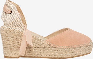 Alhamas - Sandalias 'Alpargata Cuña 8 cm' en naranja: frente