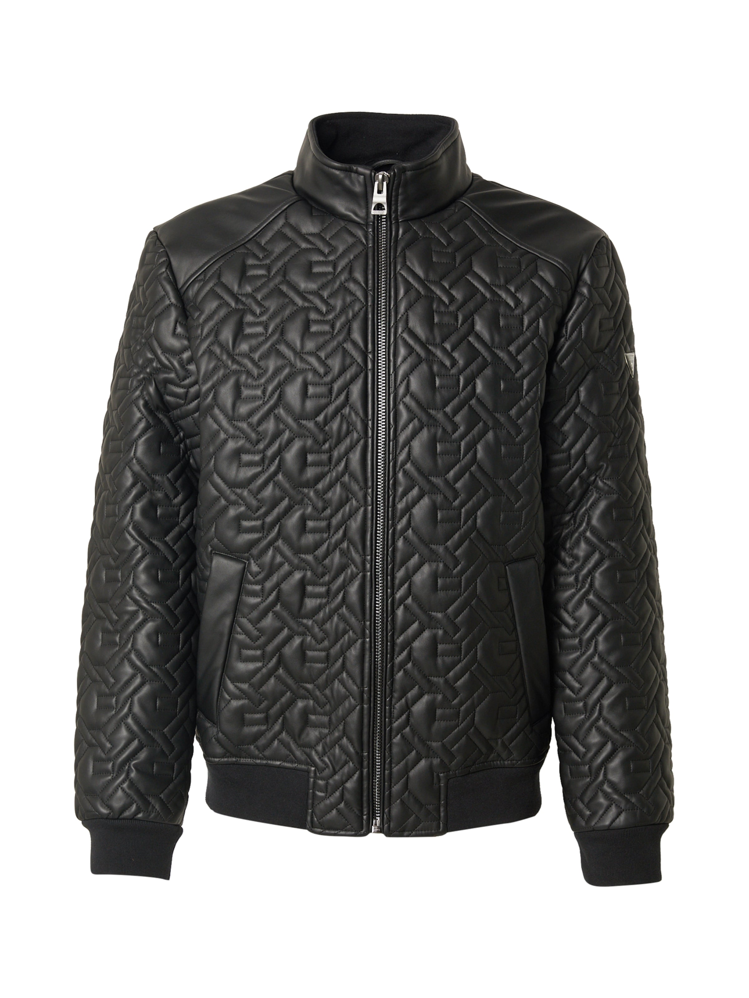 melns GUESS Starpsezonu jaka: no priekšpuses