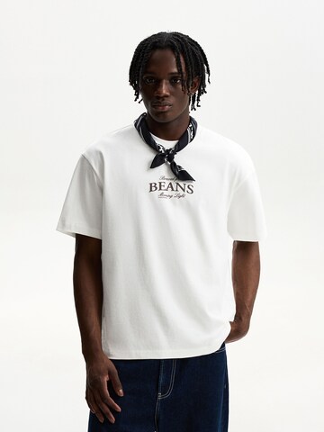T-Shirt 'COFFEE BEANS' Bershka en blanc