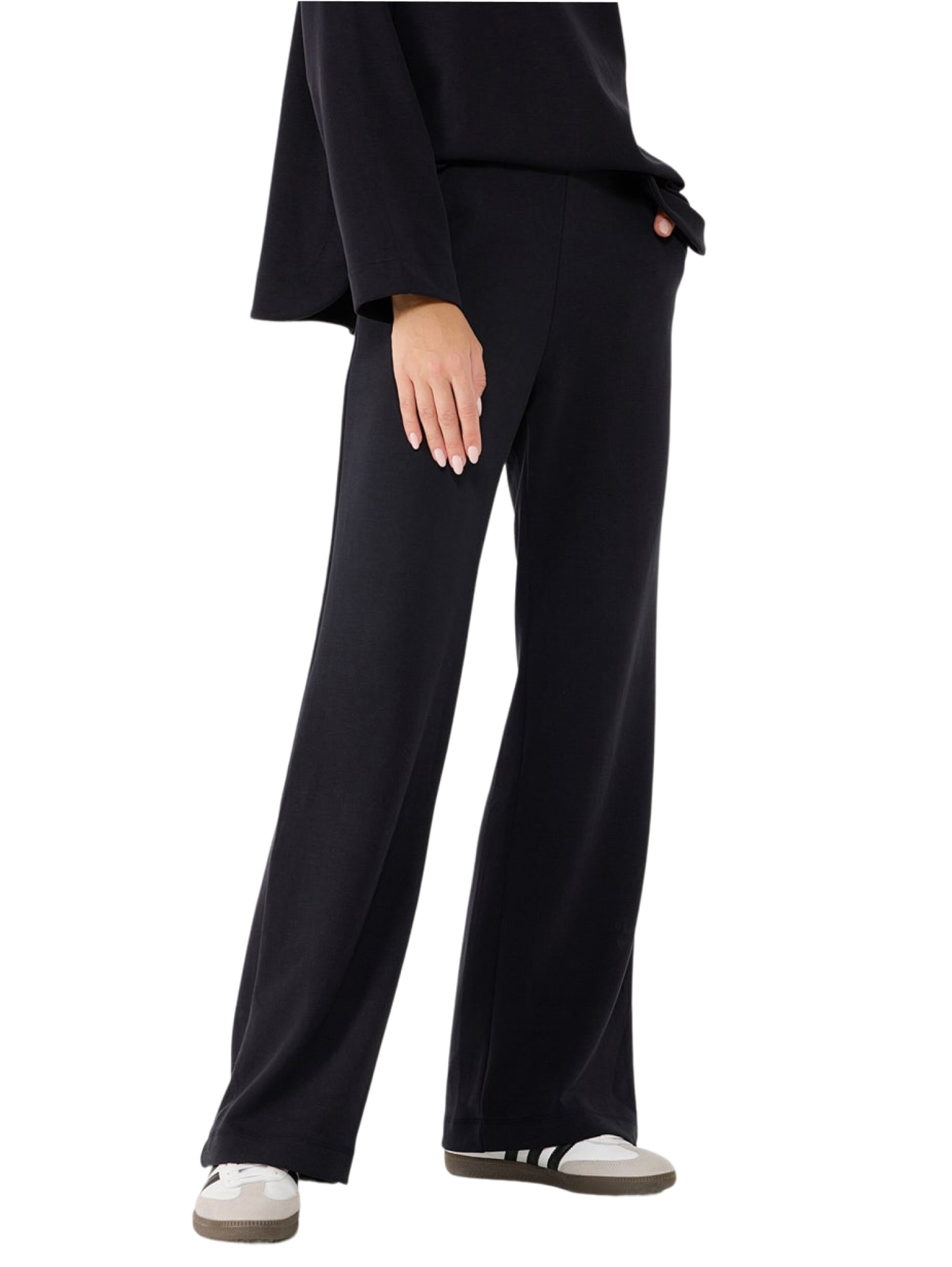 No Matter What Wide Leg Hose in Schwarz: Vorderseite