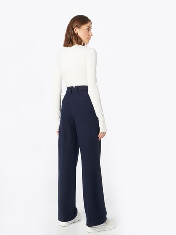 Riani Wide leg Pleated Pants in Blue