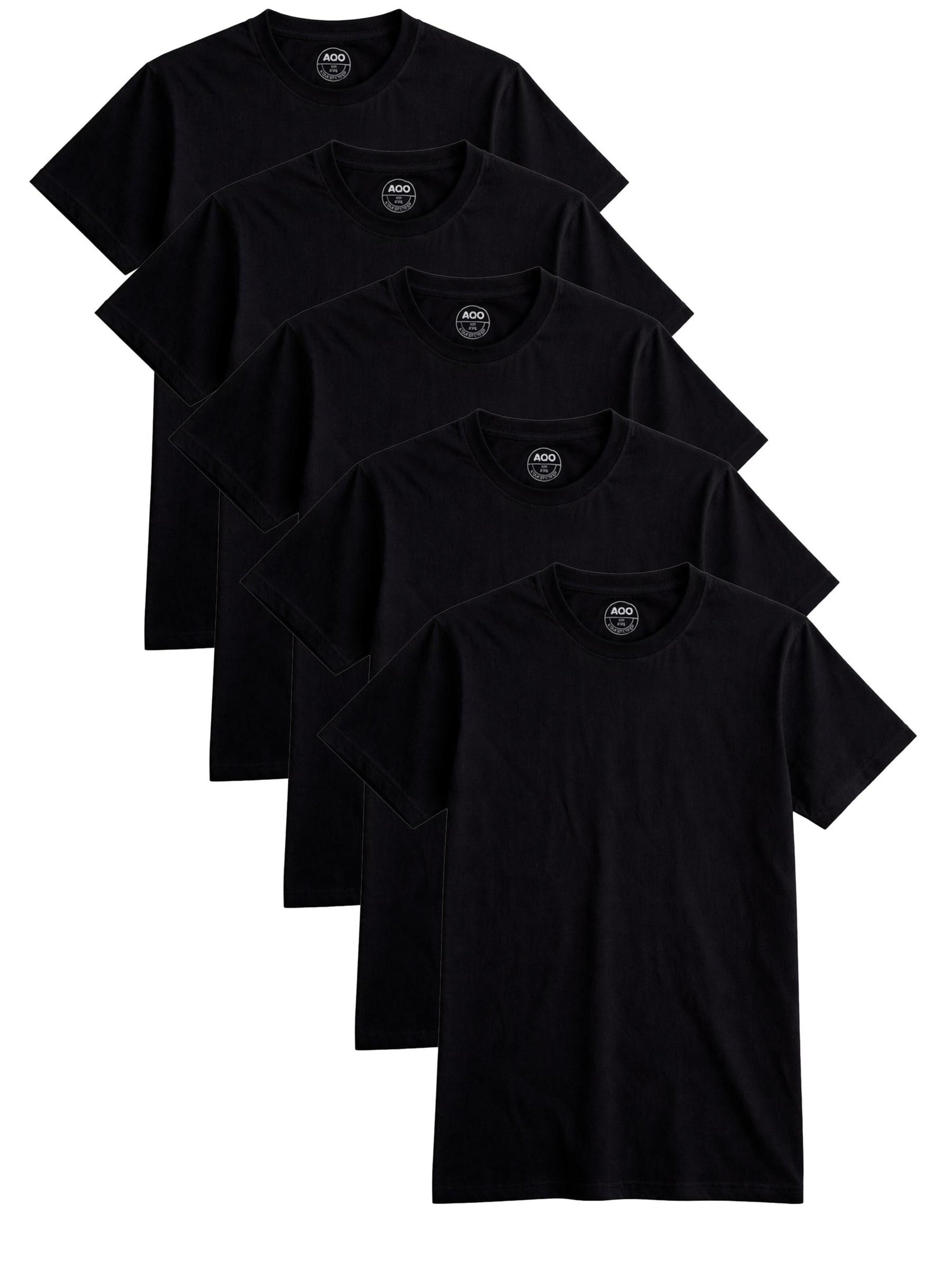 A Question Of (AQO) Shirt '5 pack Anders Tee' in Black: front