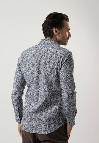 Black Label Shirt Regular fit Business Shirt 'PRINT' in Blue