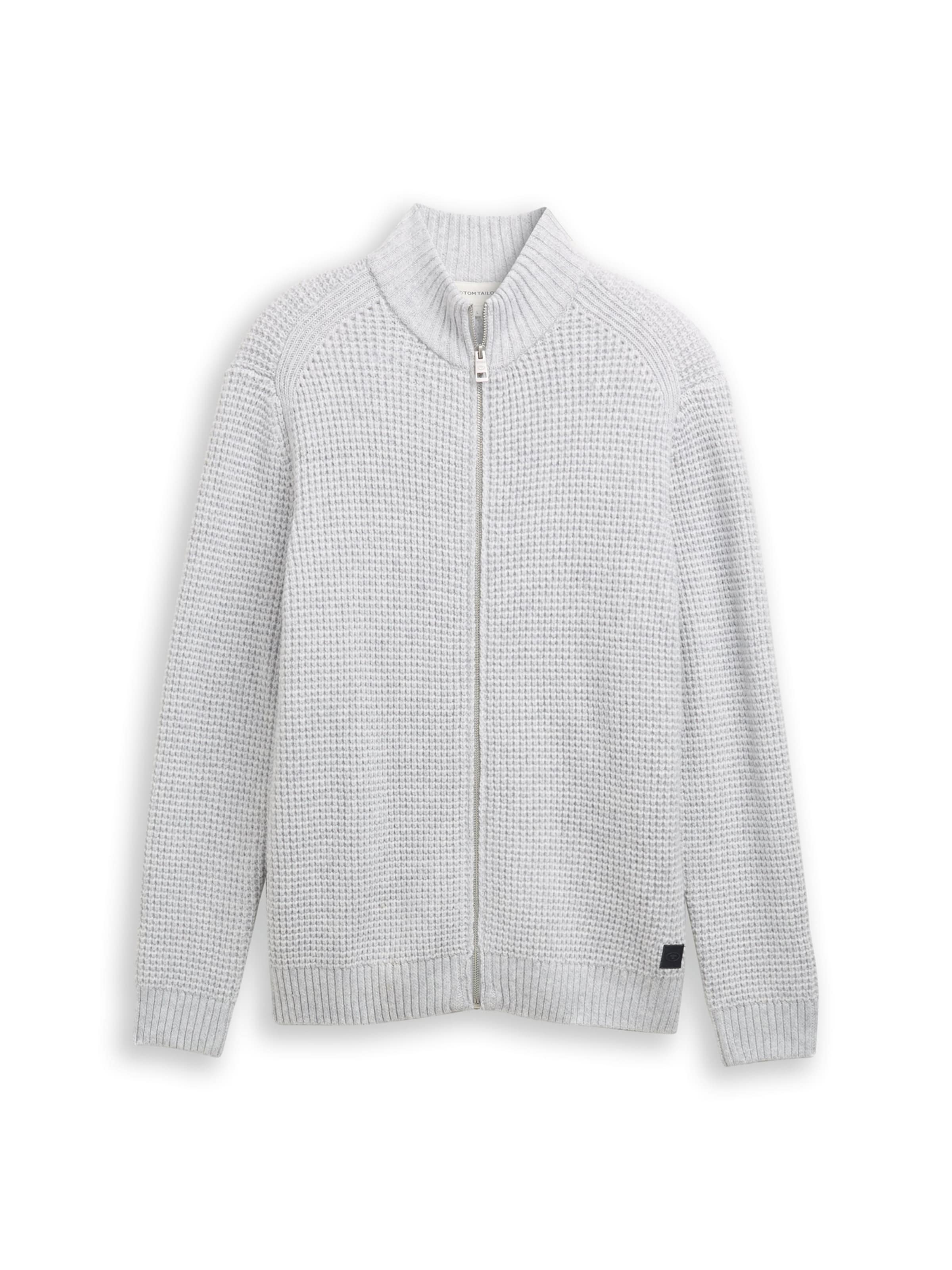 TOM TAILOR Strickjacke in Grau: Vorderseite