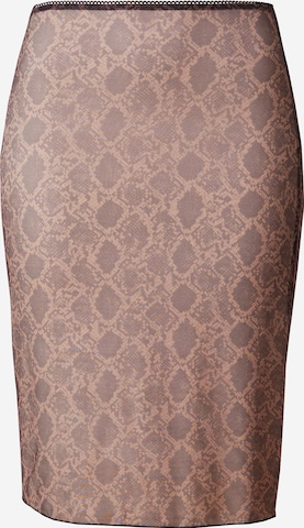 Monki - Falda en marrón: frente