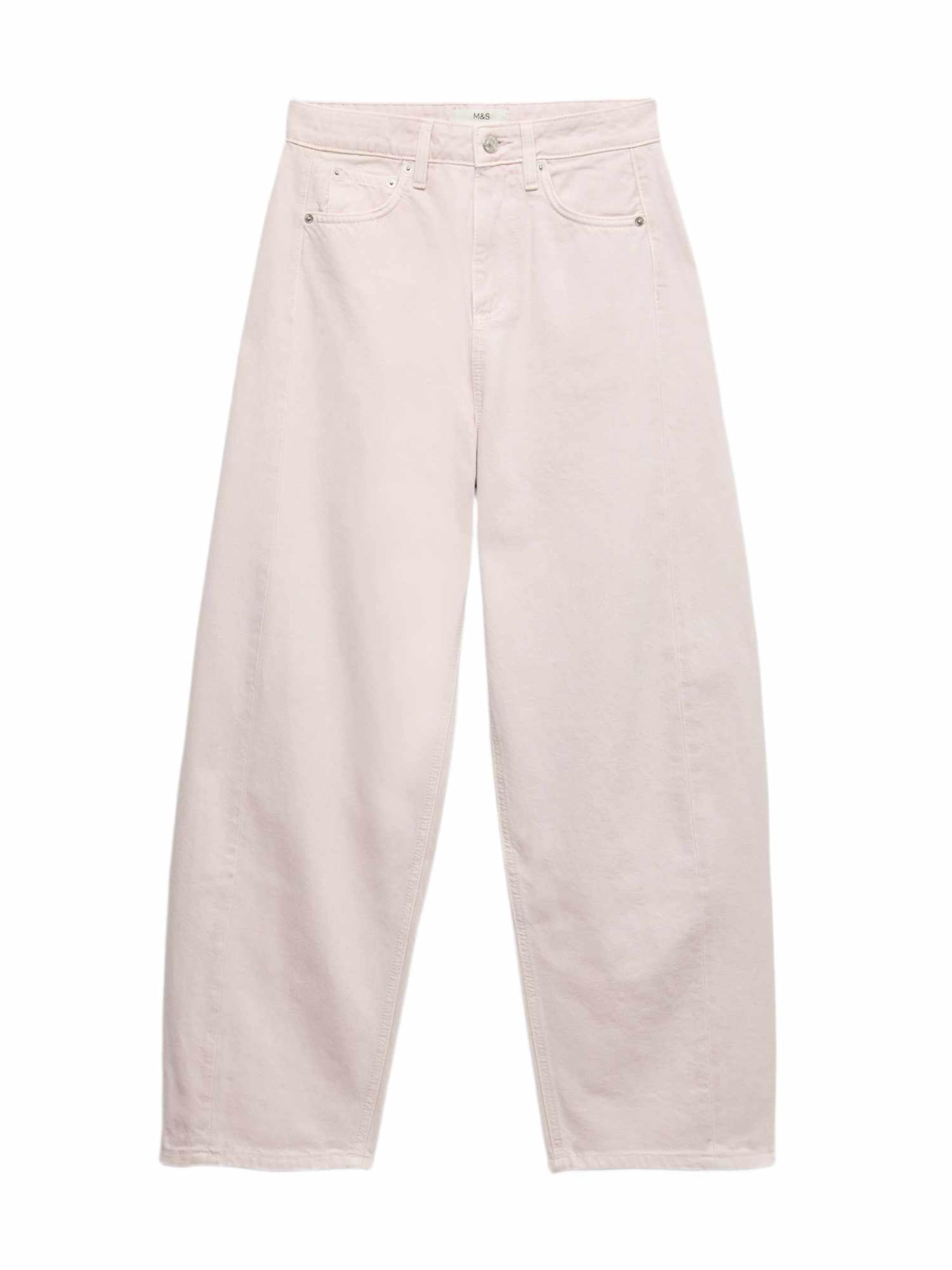 Marks & Spencer Baggy Jeans in Beige: voorkant