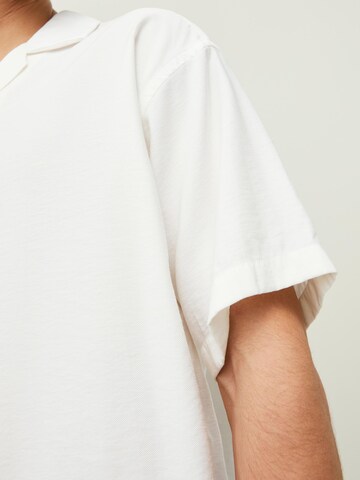 JACK & JONES Comfort fit Button Up Shirt 'BLAMASON' in White