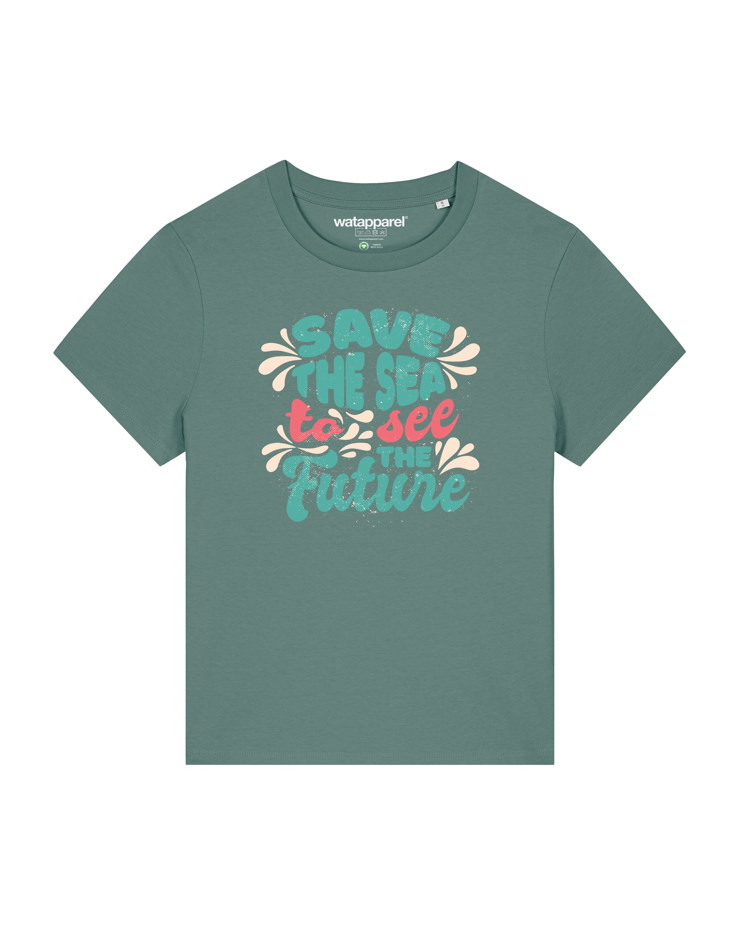 Watapparel Shirt 'Save the sea' in Green: front