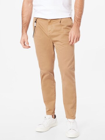 Slimfit Pantaloni con pieghe di Goldgarn in beige: frontale