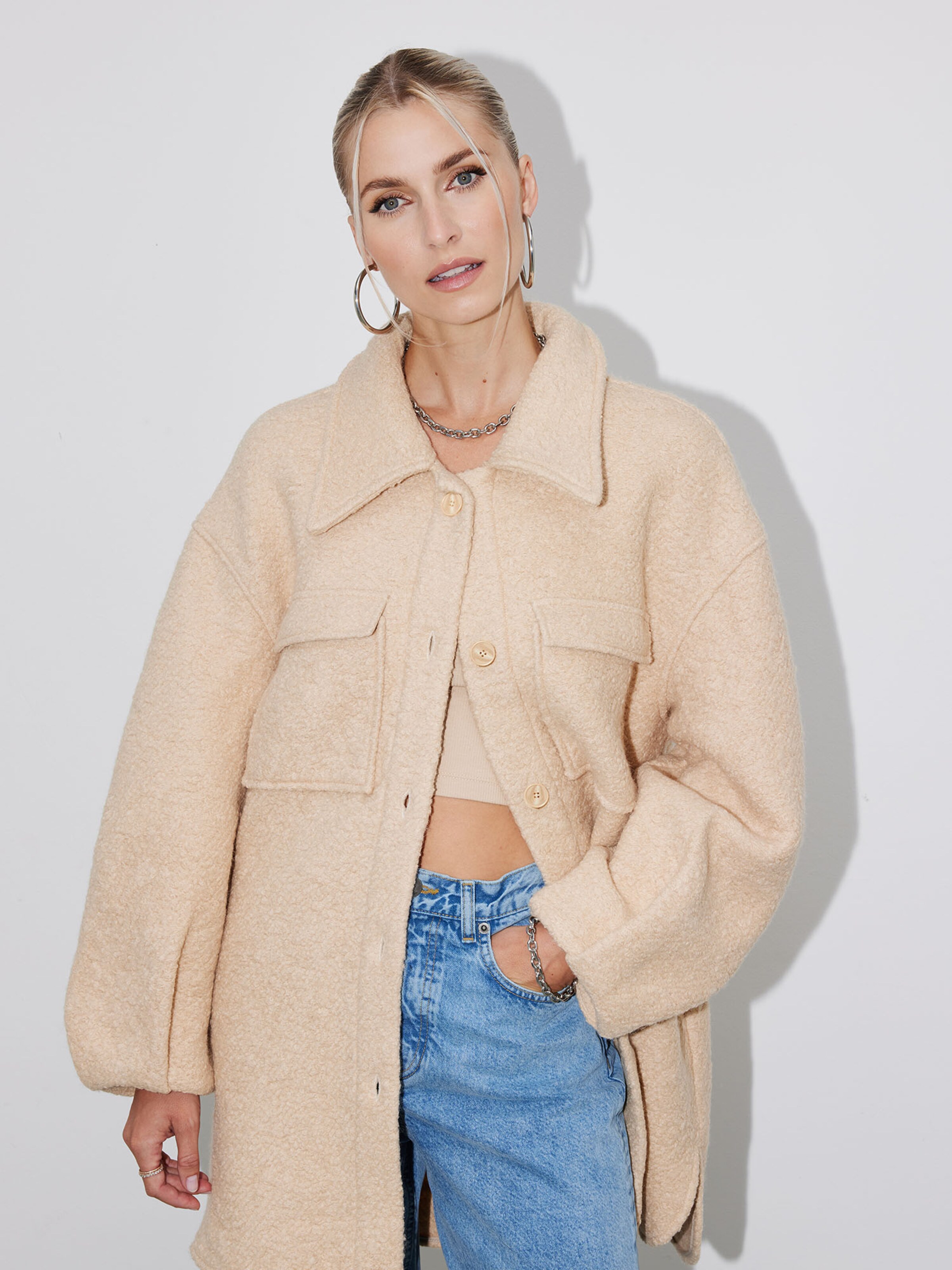 Frauen Mäntel LeGer by Lena Gercke Jacke 'Kelsey' in Beige - JZ81309 Frauen Mäntel LeGer by Lena Gercke Jacke 'Kelsey' in Beige - JZ81309