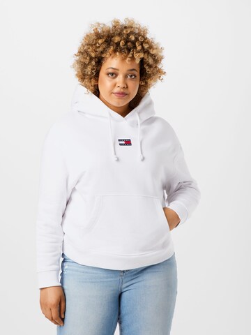 Tommy Jeans CurveSweater majica - bijela boja: prednji dio