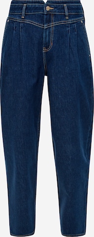 s.Oliver Tapered Pleat-front jeans in Blue: front