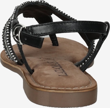 LAZAMANI T-Bar Sandals in Black