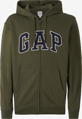 GAP - Sudadera con cremallera 'HERITAGE' en verde: frente