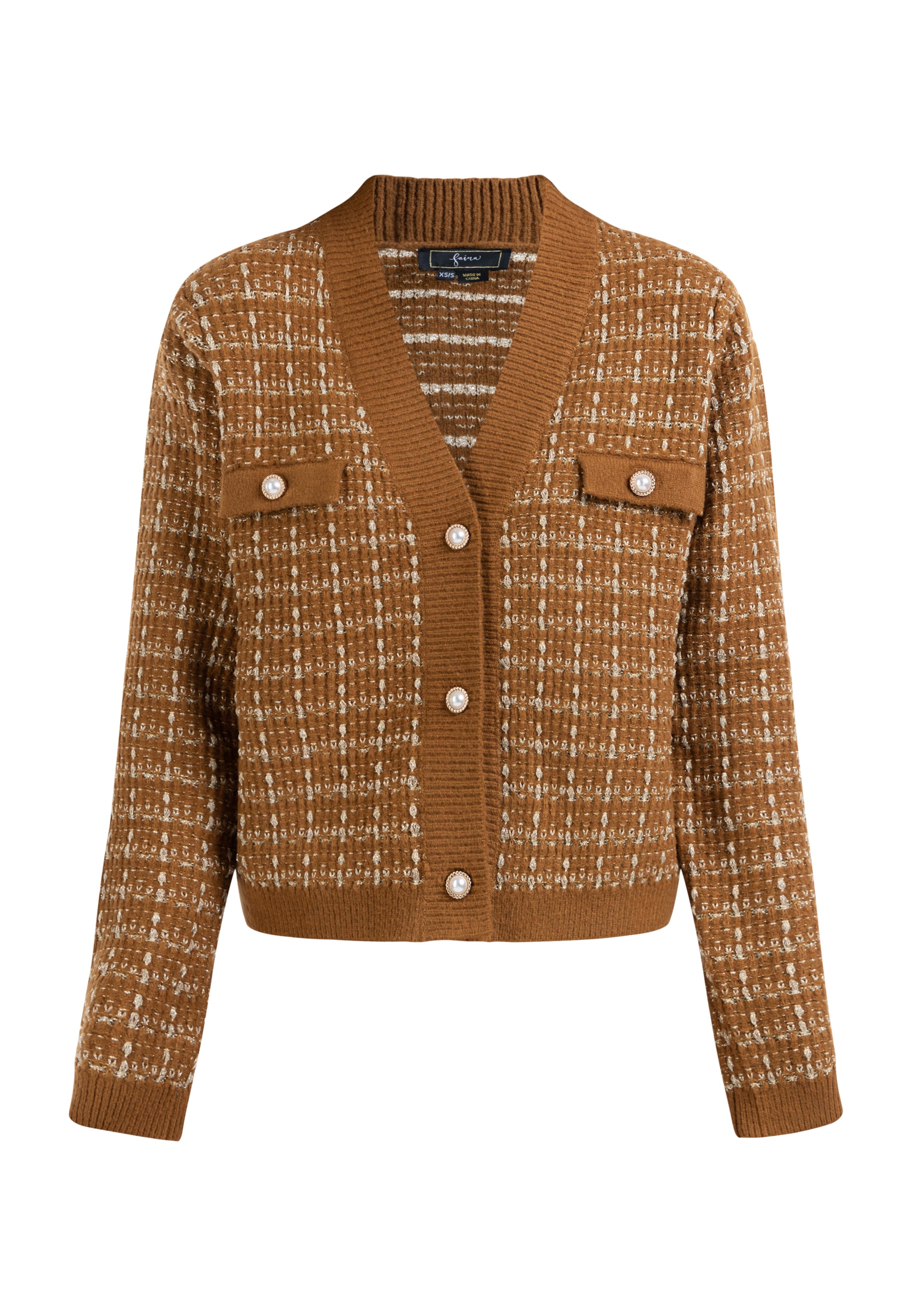 faina Strickjacke in Braun: Vorderseite