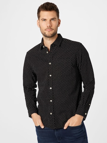 TOM TAILOR - Ajuste regular Camisa en negro: frente