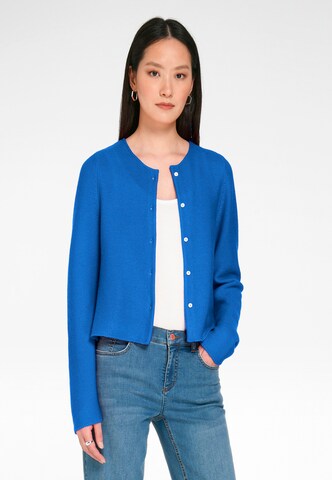 Peter Hahn Knit Cardigan 'New Wool' in Blue: front